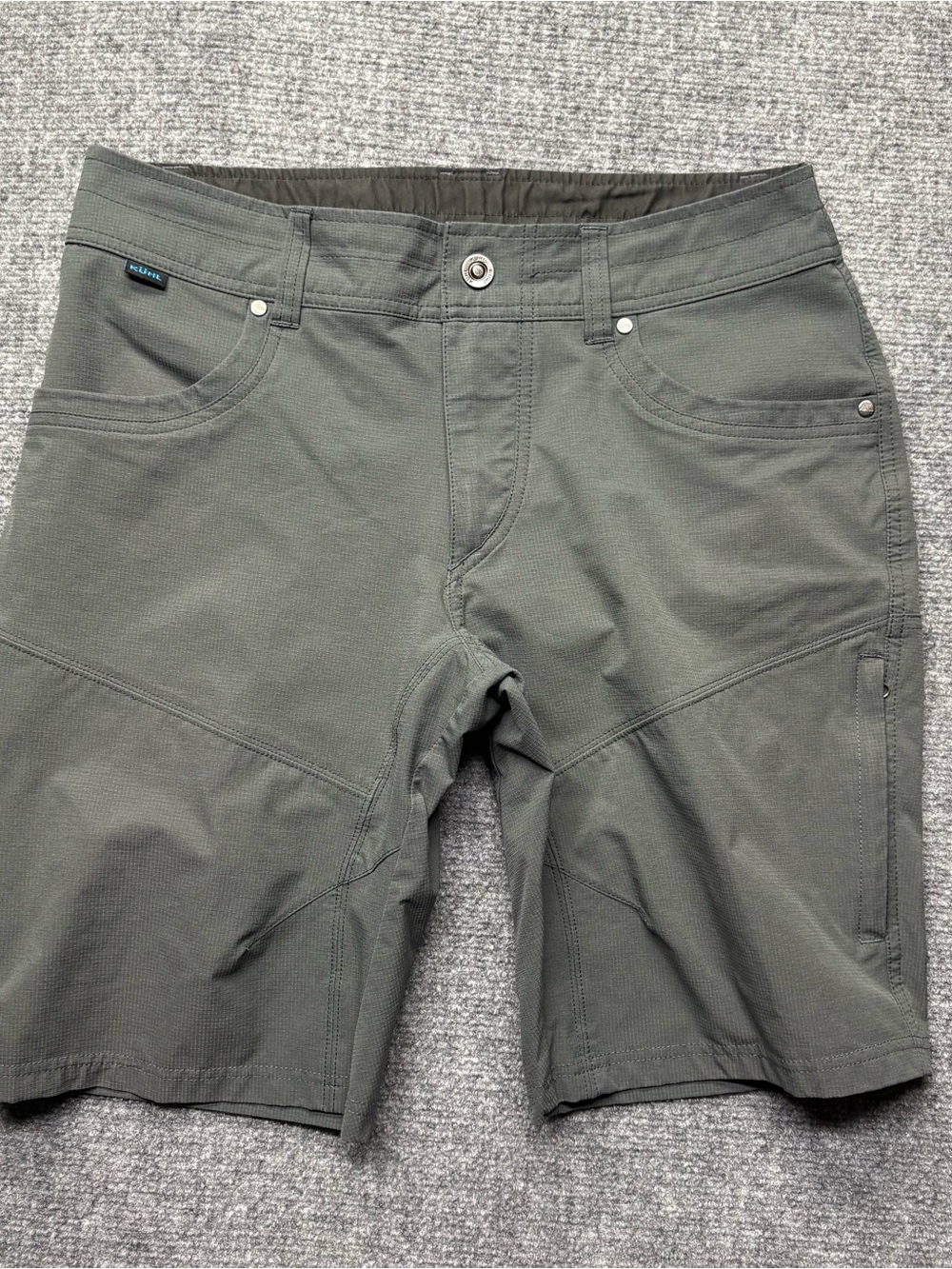 Kuhl Silencr Kargo Shorts Mens 32 Gray Cargo 10 Inch Hiking Performance 5230